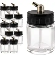 Master Airbrush (Pack of 10) TB-003 Empty 3/4 Ounce (22cc) Glass Jar Bottles