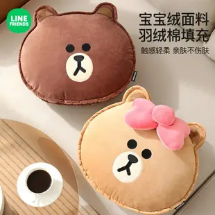 ⭐LINE FRIENDS 抱枕 毯子 靠墊 靠枕 毛絨 毯子 BROWN 熊大 CHOCO 熊美