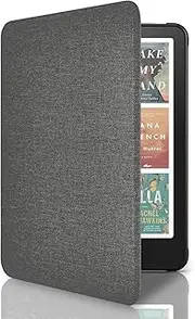 Slimshell Case Cover with Hand Strap Belt for 7" All-New Kindle Paperwhite 12th 2024 or Kindle Paperwhite Signature Edition 2024, Smart Shell with Auto Sleep/Wake -Grey Fabric Texture