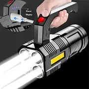 High Power Four-cell LED Flashlight USB Rechargeable Powerful LED Flashlight Camping Super Bright Flashlight Cycling Light