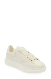 McQueen Grainy Leather Oversize Sneaker in Off White at Nordstrom, Size 7Us