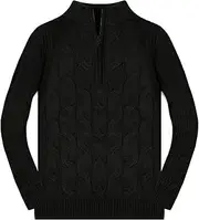 [Ciaorbis] Boys 1/4 Zip Pullover Sweater Long Sleeve Solid Cable Knit Top Fall Winter Jumper 4-14Y