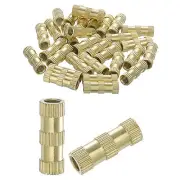 Knurled Insert Nuts, 30Pcs M5 x 20mm(L) x 7mm(OD) Thread Printing Brass Nuts