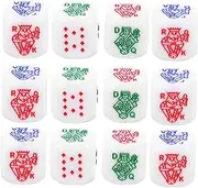 Kisangel 12pcs Acrylic Poker Dice Props for Liar Dice Game Rounded Corner Dices for Parties Bars Family Gatherings Lightweight Game Accessories