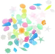 jojofuny 50pcs Glow Rocks for Aquarium Decoration Compact Pebbles for Fish Tank Landscaping Safe for Freshwater Saltwater Environments Easy to Clean Decorative Stones for Aquatic Projects