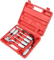 ECCPP 7 PCS Grease Gun Adapter Set Lubing Hose Fitting Zerk Tip Assortment Kit with Grease Gun Hose