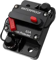BEANPRECOY Circuit Breaker With Manual Reset 12V-48V DC Waterproof Audio Inline Fuse Holder Inverter for Car, Motor, Marine Boat, Solar Power