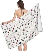 JBYJBX High Heel Shoes Print Beach Towel Quick Dry Sandproof Microfiber Beach Bath Towel for Travel Pool Camping