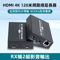 在飛比找PChome24h購物優惠-HDMI網路線RJ45 120米4K影音訊號延長器