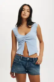 [Cotton On Women] Cotton On Women - Chelsea Open Front Top - Dusk blue 2XS DUSK BLUE