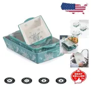 Stylish Nesting Casserole Dishes with Double Handles - Elegant Bakeware Set