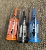 Brush-t Golf Tees Assorted (3-Wood, Driver, Oversize) 3 Tees. New