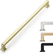9BUILD 6 Pack 10 Inch Cabinet Handles - Brushed Brass Kitchen Cabinet Hardware - Gold Pulls