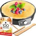 Crepe Maker Machine (Easy to Use), Pancake Griddle – Nonstick 12” Electric Gr...