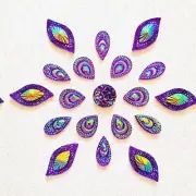 Purple Blossom Sew-On Rhinestones: 80 Mixed Size Flatback Beads for Clothing & W