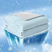 Cozy Bliss Cooling Comforter King Size, Cooling Blankets for Hot Sleepers and Night Sweats, Gray Blue Summer Comforter for King Size Bed, Breathable Soft Lightweight Silk Smooth