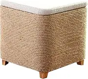 Collic Niture Durable Change Shoe Small Bench Square Foot Stool Household Cotton Linen Pouffe Footstool,40X40X41Cm,Practical Stool