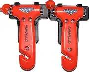 2 Pack Car Safety Hammer with Carbide Tip - Window Punch - Seat Belt Cutter - Emergency Vehicle Escape Tool - Auto Glass Breaker - Rescue Survival Kit