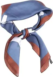 [LIFKOME] 1Pc Silk Neck Scarves for Women Elegant Square Kerchief Blue for Office Casual Wear Smooth Touch for Any Occasion