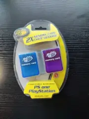 Sony Playstation MadCatz PS1 Memory Cards - Blue and Purple Brand New