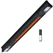 Thermomate 2000W Electric Outdoor Strip Heater Carbon Fiber Element Wall Ceiling Or Hanging Mount Remote Led Screen 9 Radiant Settings 24 Hr Timer Pat