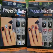 2x Fright Night By Ardell Halloween Stick On Pre Glued Press Fake False Nails
