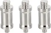 uxcell Camera Spigot Screws Converter 3/8" to 1/4" Male to Male, 3 Pack Tripod Screw Adapter Spigot Stud for Light Stand Hot Shoe Cold Shoe Adapter Ball Head Flash, Black