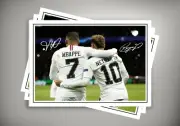 Mbappe vs Neymar PSG FC Autographed Art Poster Prints. Great Gift