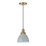 Meyer&Cross Madison 1-Light Cool Gray and Brass Pendant