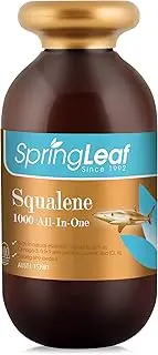 Spring Leaf Squalene 1000 All-In-1 365cap - Rich In Omega 3,6,9 & GLA - High In Antioxidant For Hair & Skin - Support Heart and Cardiovascular Health