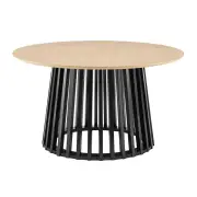 Design Square Calandra Classic Round Tea Coffee Table 90cm Black/Oak