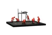 1:43 PITSTOP MECHANIC SET WITH 6 FIGURES+POST AND CABLES – RED