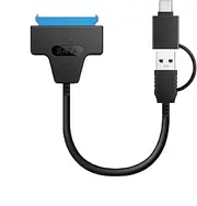 2 IN 1 SATA to USB C Cable, Sata to USB Adapter Compatible for 2.5" HDD & SSD Hard Drive Reader,USB-C 3.1 to 2.5” SATA III Hard Driver Adapter External Converter for Macbook SSD/HDD PC Data Transfer