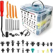 999-Piece Car Push Retainer Clips Body Clips Plastic Fasteners Kit 22 Most Popular Sizes Nylon Auto Push Pin Rivets Set with 5 Removal Tools for Bumper, Fender, Door Trim
