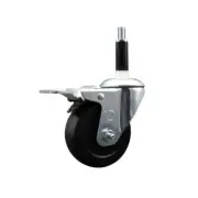 3.5 Inch SS Hard Rubber Swivel 7/8 Inch Expand Stem Caster Total Lock Brake SCC