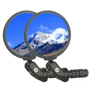 2PCS Bike Mirrors Bike Bar End Mirror HD Glass Convex Lens Bicycle Rearview