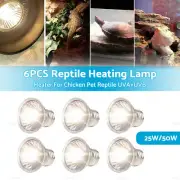 6PCS Heat Emitter Heating Lamp Bulb Light Heater For Chicken Pet Reptile UVA+UVB