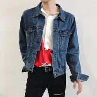 在飛比找樂天市場購物網優惠-FINDSENSE G6 韓國時尚 牛仔外套夾克男修身潮流帥