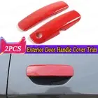 2pcs Red ABS Exterior Door Handle Cover Trim Fit for Dodge Challenger 2015-2023