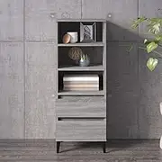 Highboard Grey Sonoma, 40x36x110 cm, Engineered Wood, Modern Storage Cabinet for Living Room, Kitchen, Dining Area