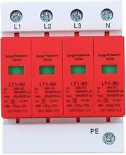 Respicefinem 4P LT1 80 Protector 80ka Protection Module Appliances Low Voltage Arrester Red High End High Definition Glass Fine Polishing Guide Rail Installation Precision