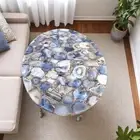 Oval Shape Agate Stone Coffee Table Luxury Modern Arts Cafeteria Furniture Decor