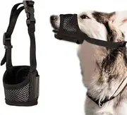 Mesh Dog Muzzle That Allows Drinking and Eating with Breathable Adjustable Loop Durable Pets Muzzle Prevent for Barking, Biting, Chewing (XL)