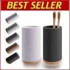 Elegant Bamboo & Diatomite Quick-Drying Toothbrush Organizer - 5 Slot Storage