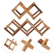 2pcs Wine Racks Wooden Wine Glass Holder Wine Bottle Shelf Countertop Wine Stand