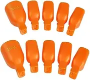 AKOAK 10 Pcs/Lot Reusable Plastic Toenail Art Soak Off Cap Clips UV Gel Polish Remover Wrap Toenail Tools Cleaner Soakers Set for Toenails（Orange）