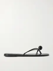 [AMANU] AMANU - The Malawi Embellished Leather Sandals - Black - US12 US 12 Black