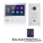 2 Wire Intercom System 7'' Monitor and 2 MP, 170° Super Wide Angle Keypad Camera