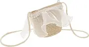 [TENDYCOCO] Fashionable Princess Straw Purse Women's Mesh Beach Bag Candy Basket Design Light Pink