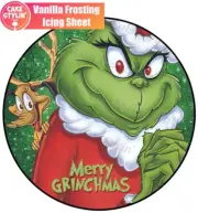 GRINCH MERRY GRINCHMAS Edible Icing Cake Topper CHRISTMAS XMAS DECORATION